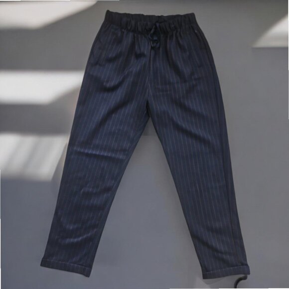 Bershka Pants - Bershka BSK Girl Navy Pinstripe Pants
